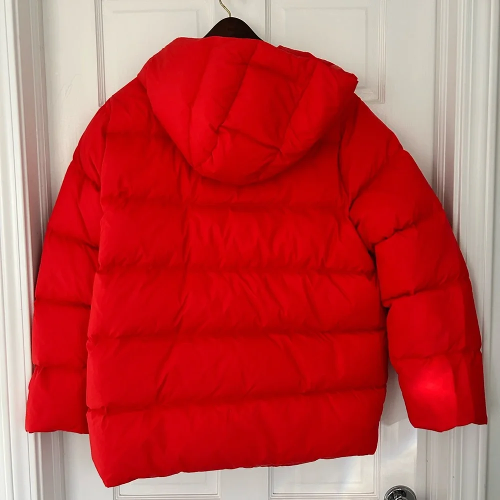 Eileen Fisher Red Lory Puffer Coat Jacket Medium - Picture 2 of 8